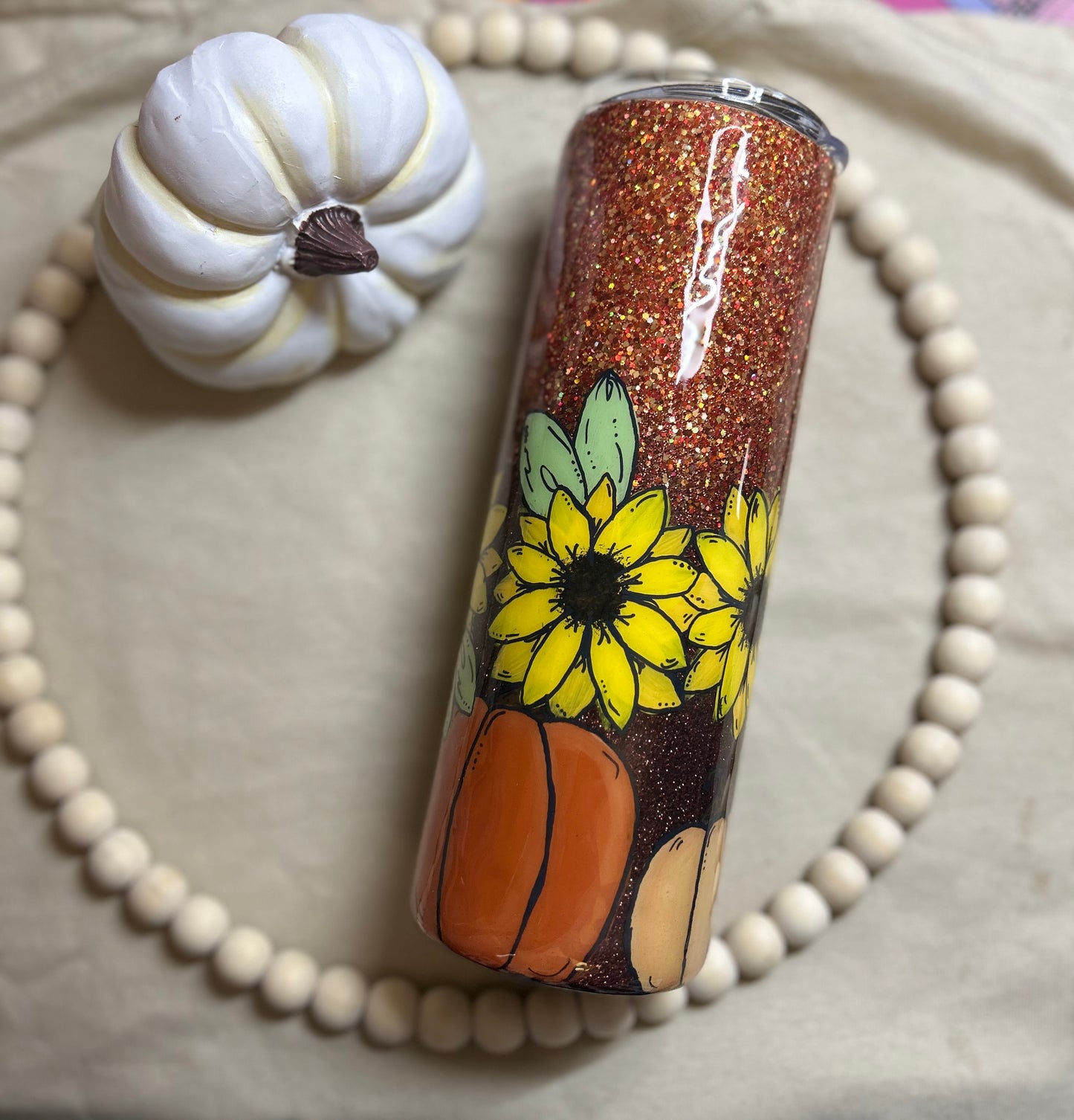 Hand painted sunflower & pumpkins