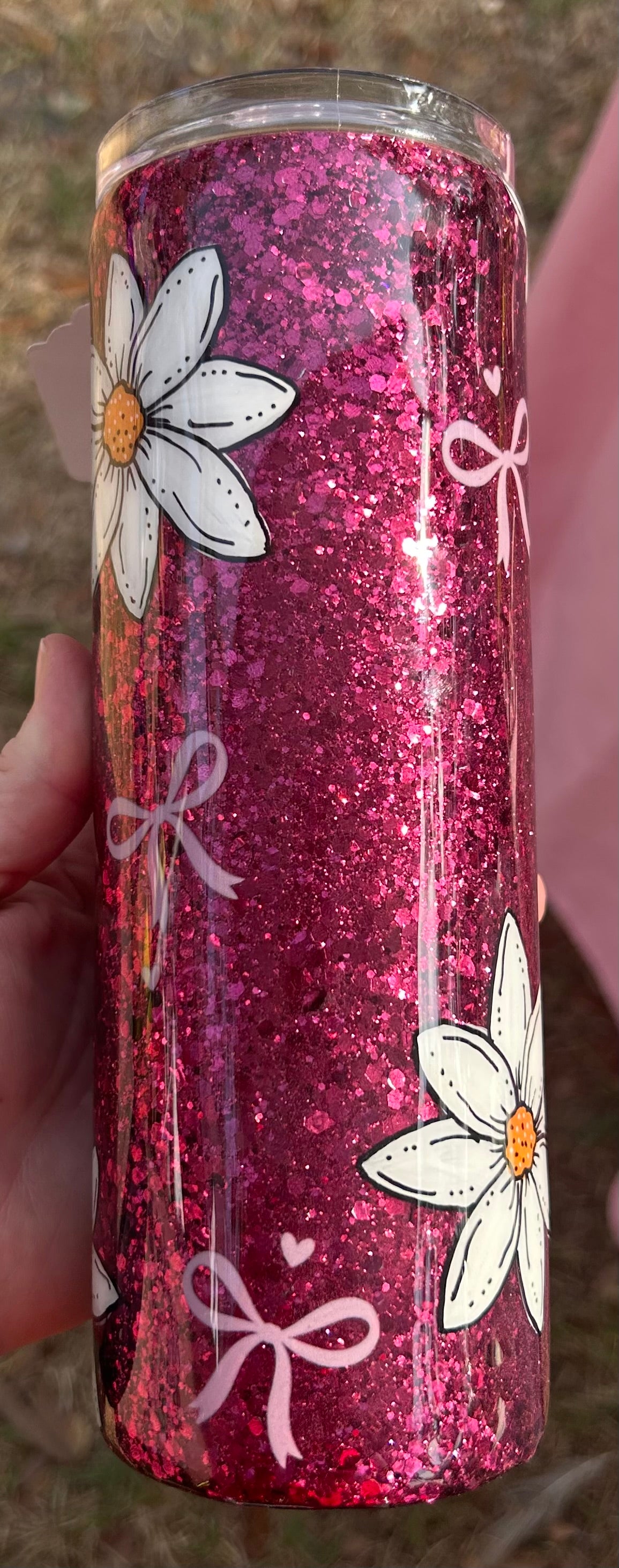Dr. Pepper - hand painted flowers