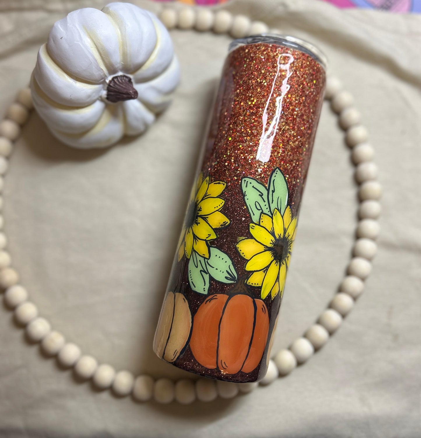 Hand painted sunflower & pumpkins