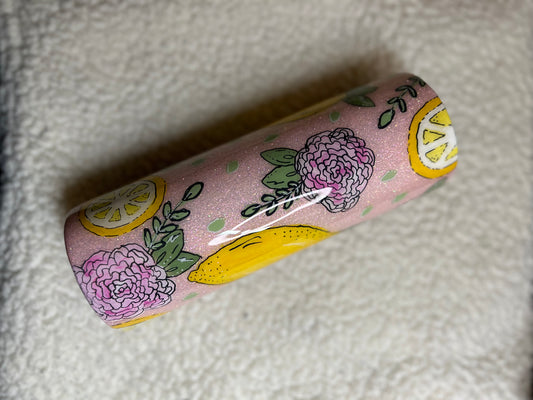 Hand painted lemon & roses