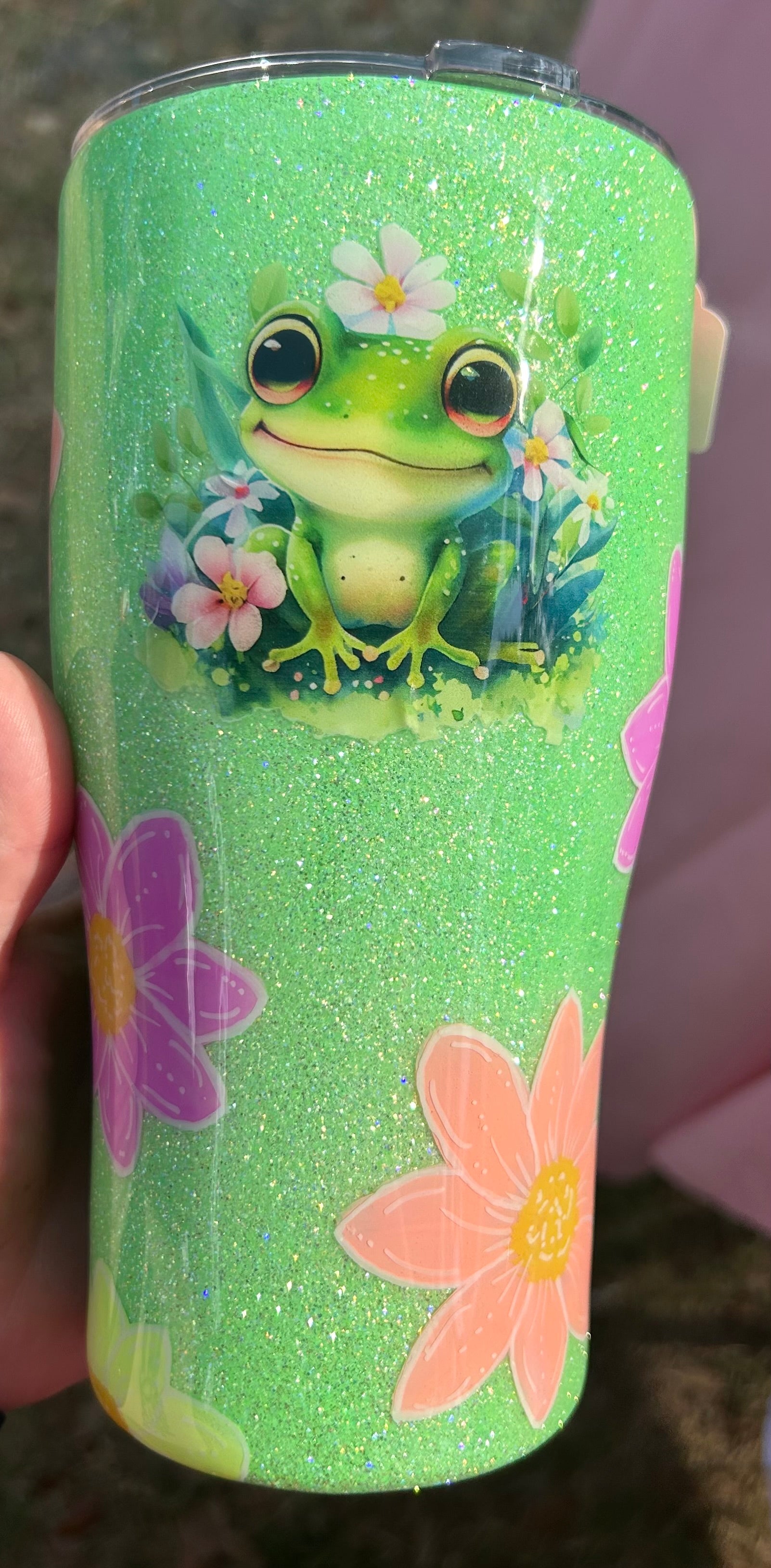 Frog with hand painted flowers – Style & Grace Co.