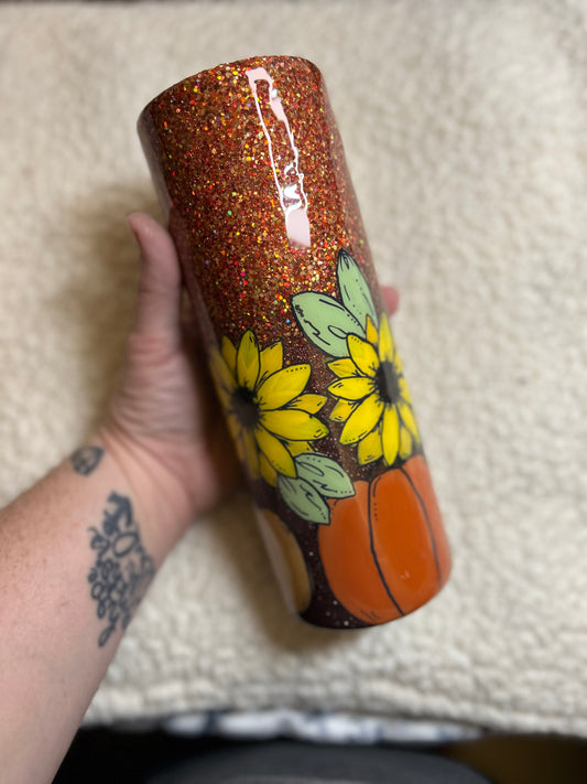 Hand painted sunflower & pumpkins
