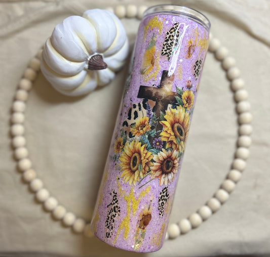 Cross & Sunflower Tumbler