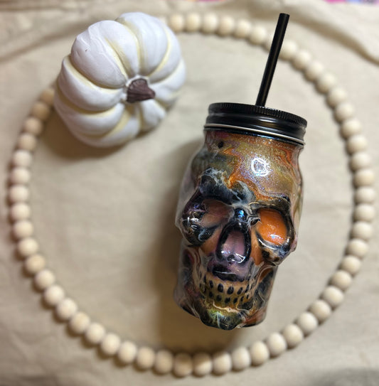 Glass ink swirl skeleton