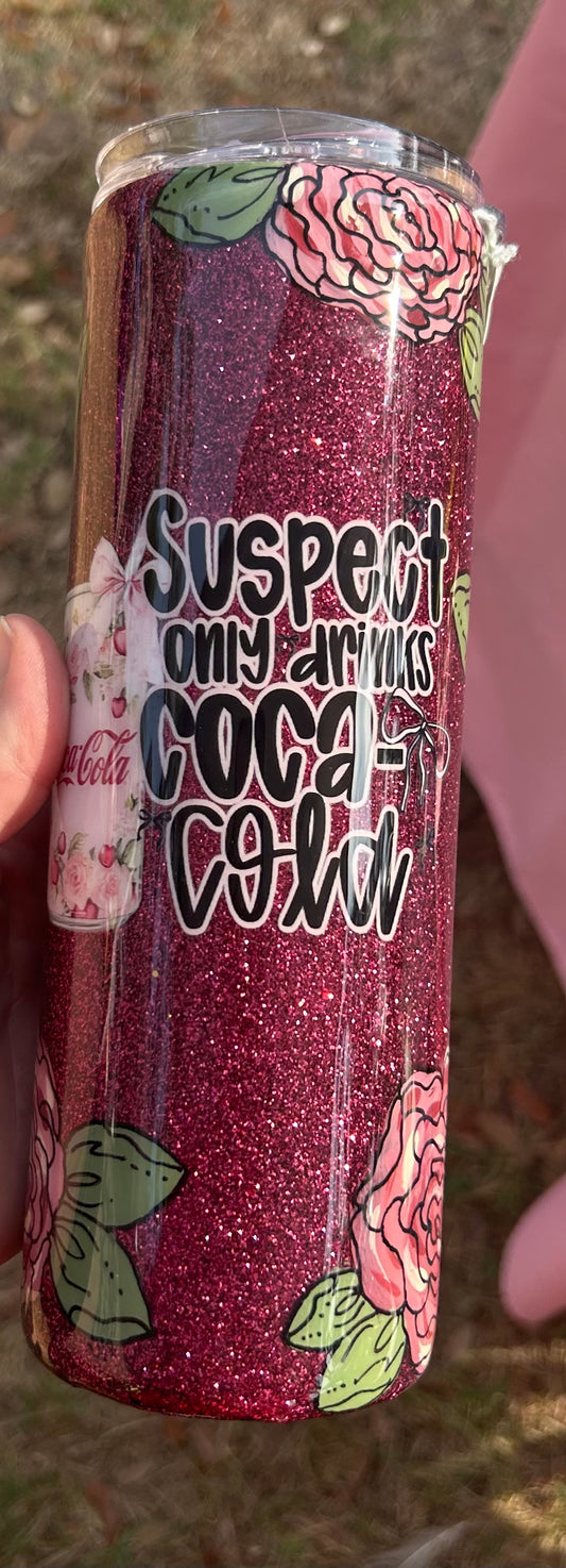 Coca Cola - hand painted flowers